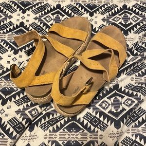 Ankle strap flat form shoes size 8